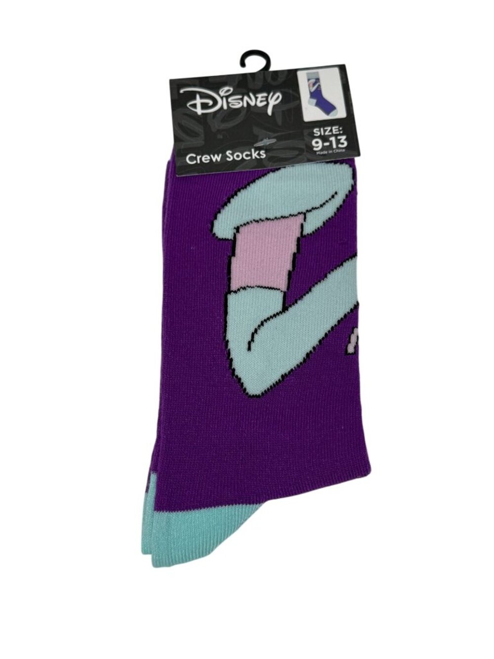 Disney Daisy Duck Crew Socks Womens 9-13 Purple Mint Graphic NWT